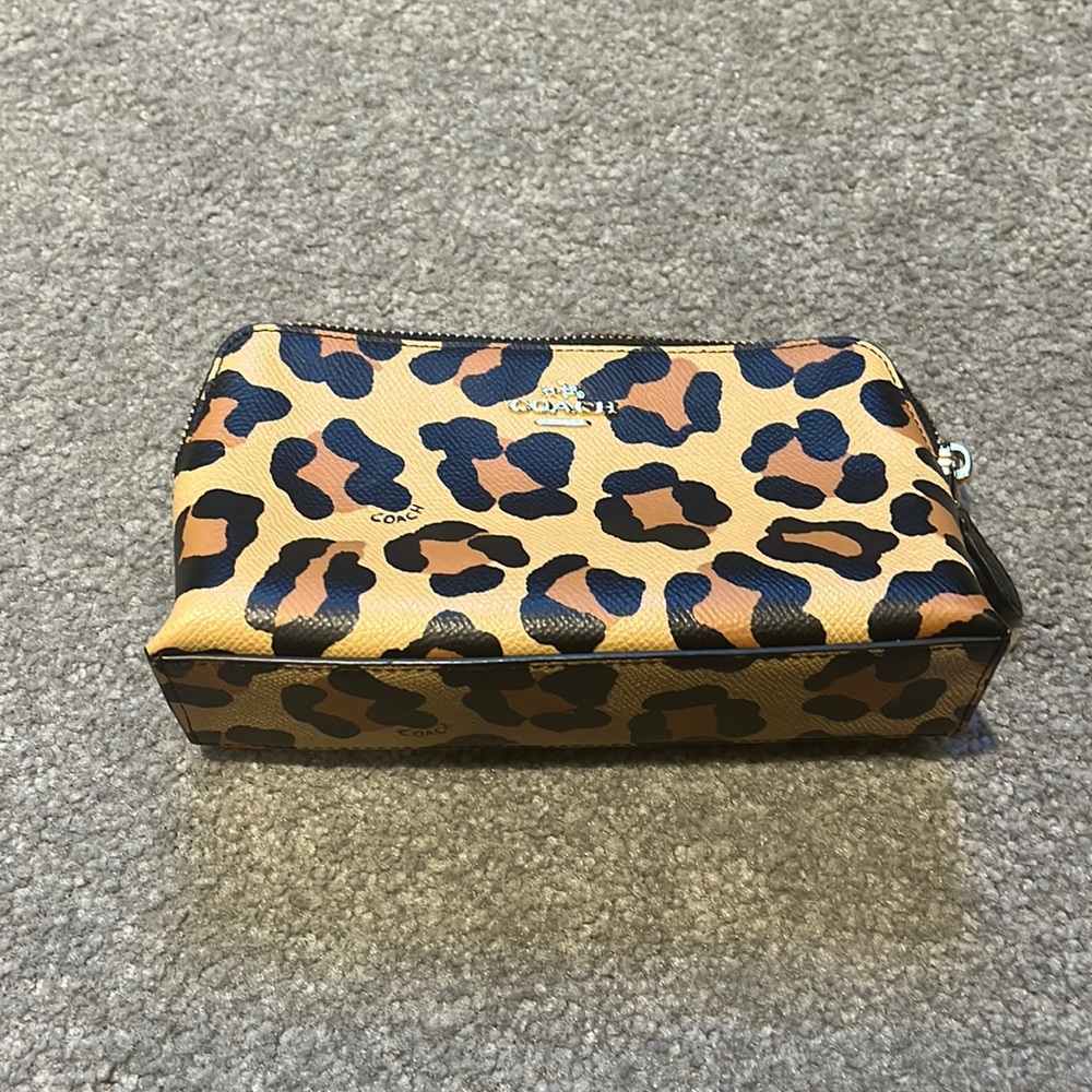 Leopard print Coach Makeup bag
